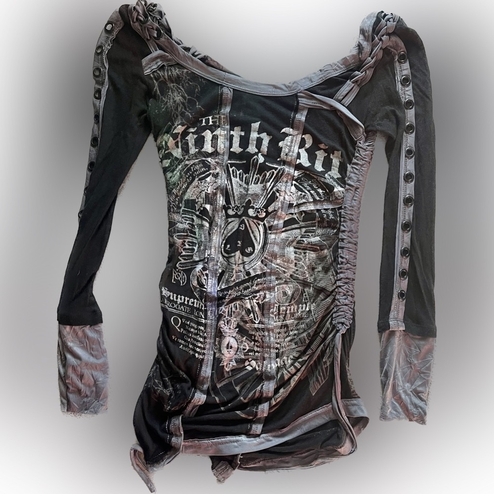 Salvage Long Sleeve Lace Up Tunic